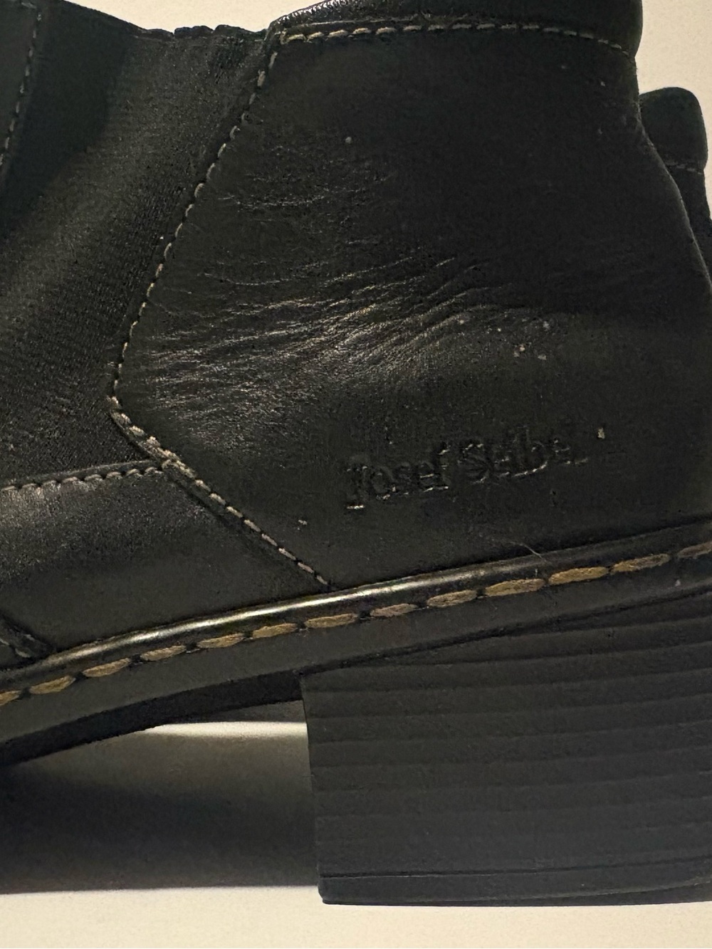 Josef Seibel Black Leather Square Toe Chelsea Ankle Boots 39 - Picture 12 of 14